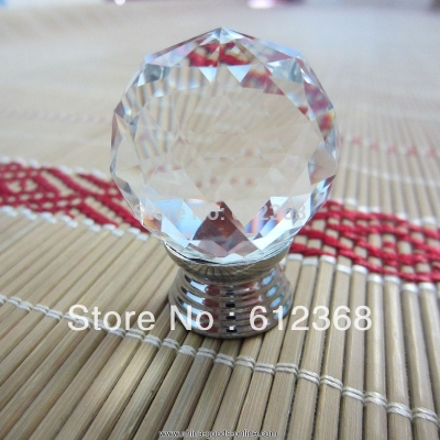 1000pcs fob 30mm k9 crystal glass door knobs drawer cabinet furniture kitchen handle -clears