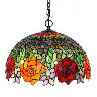 16 inch chandeliers pendant lamp living room lampe home decoration color roses, [glass-lamp-1102]
