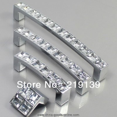 1pc 64mm clear crystal zinc alloy cabinet door knobs and handles drawer kitchen pulls bar