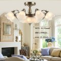 2015 big discount american modern led simple iron pendant chandelier europe pastoral frosted glass chandelier for living room