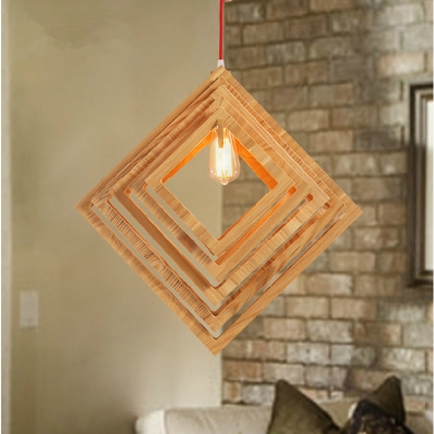 2015 creative square solid wood edison pendant light europe country pastoral simple led pendant light
