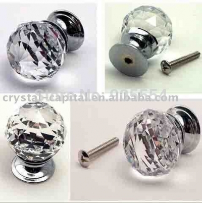 20pcs d30mmxh43mm copper base with k9 crystal glass drawer knobs