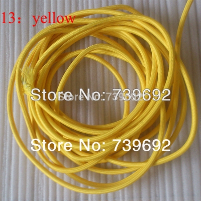(2m/lot) vintage yellow knitted electrical wire circle plug pendant light p.v cloth electrical wire/twisted cable