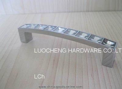 30pcs/ lot 108 mm clear crystal handles with aluminium alloy chrome metal part