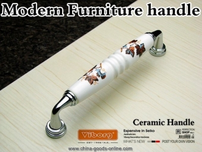 (4 pieces/lot) 128mm viborg ceramic+zinc alloy drawer handles & cabinet handles &drawer pulls & cabinet pulls, t-8105p-128 [Door knobs|pulls-1693]