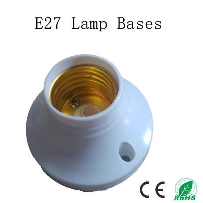 5pcs/lot e27 lamp bases,circular e27 socket,colour and iustre is white,no greater than ac250v 60w