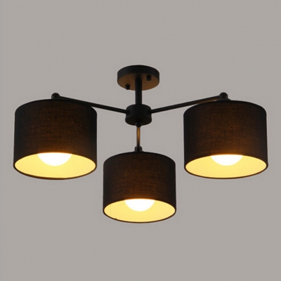 american pastoral fabric lampshade pendant lamp, 3 hedas dining room light, foyer bedroom decoration lighting [american-style-5666]