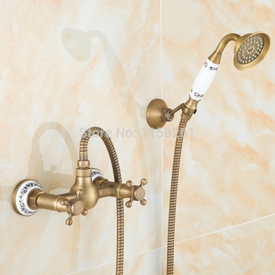 antique bathroom single handle wall mounted bathtub shower set mixer set faucet tap bathroom shower 6758q