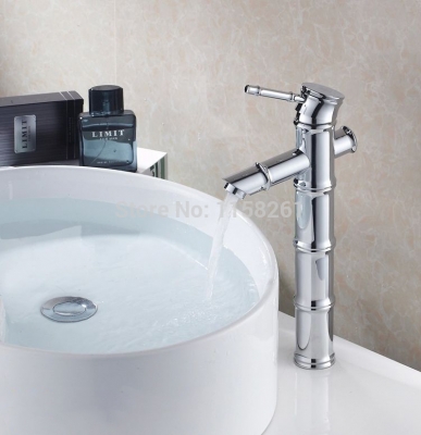 bamboo faucet deck mounted single hole single handle basin faucet chrome mixer bath tap banheiro torneira hj-6657l