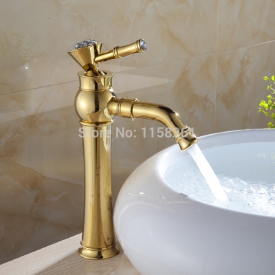 basin mixer copper bathroom faucet and cold water gilded golden faucet basin taps al-7309k