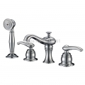 bathroom basin waterfall spout deck mounted tub chrome faucet with hand shower tap 4 pcs set yb-401-a