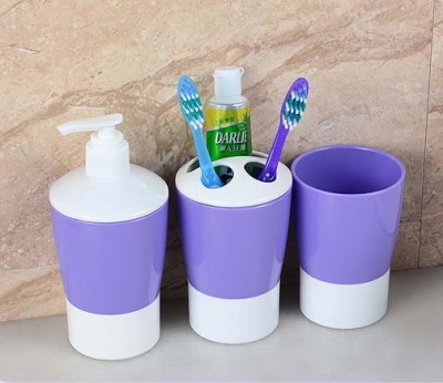 bathroom set (tooth mug, toothbrush holder, liquid soap dispenser) [bathroom-set-855]