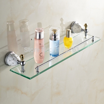 bathroom shelf bathroom accessories solid brass chrome finish with tempered glass,single glass shelf 5113 [bathroom-shelf-888]