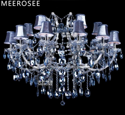 blue color maria theresa crystal chandelier lamp/lighting fixture large cristal lusters for el, project 18 lights shades