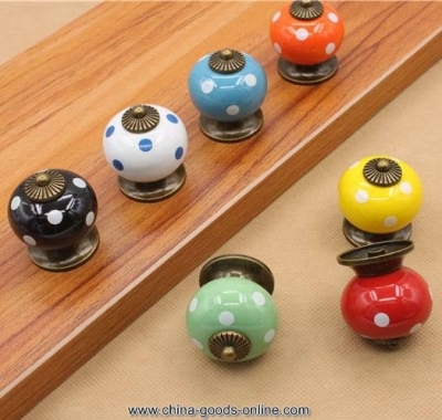 colorful cabinet knob ceramics furniture handle drawer handle [Door knobs|pulls-2671]
