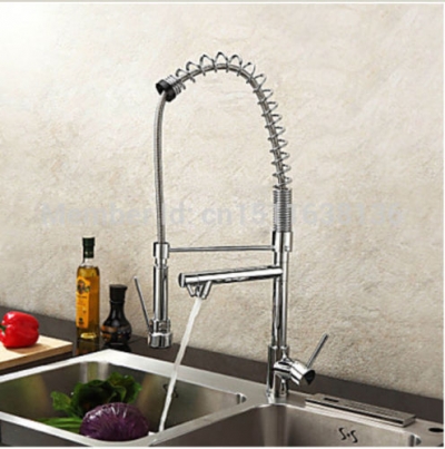 contemporary polished chrome brass kitchen pull out faucet sink mixer tap deck mounted [chrome-1430]