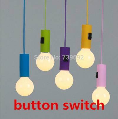 customized muuto e26 e27 pendant light colorful silicone lampholder with button switch hanging light fixtures~ no bulb