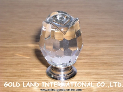 d30xh40mm 100pcs/lot crystal glass rose flower cabinet drawer knob