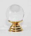 d30xh40mm cuprum be plating golden color glossy crystal glass ball furniture knob