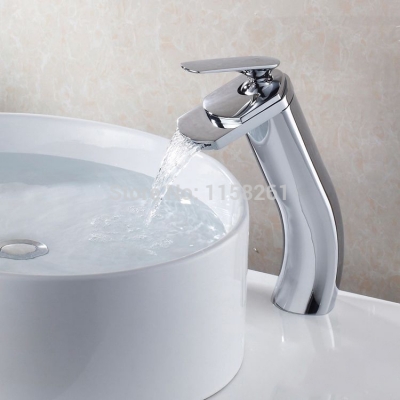 design deck mount bathroom basin sink mixer tap chrome faucet waterfall faucet banheiro torneira hj-0519l