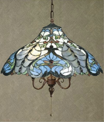 dia.18" art deco style blue pendant lamps,stained glass lights,chandeliers [glass-lamp-1087]