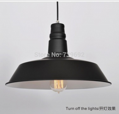 dia.26cm painted black antique iron pendant lights with e27 lamp base for reteraunt, coffee shop decorated
