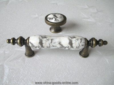 dresser knobs pulls drawer pull handles / kitchen cabinet door handle ceramic crackle / marble look cupboard hardware