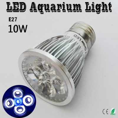 e27 e14 gu10 10w aquarium led lighting, 1 blue & 4 white,for the fish tank lighting, aquarium lamp