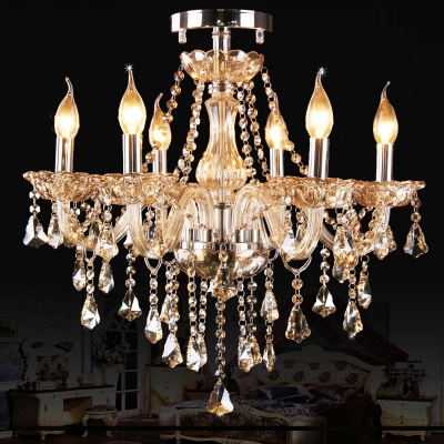 fashion ceiling chandelier light living room lamps bedroom lamp romantic light candle crystal lighting ceiling chandelier lights [6-8-10-arm-lights-337]