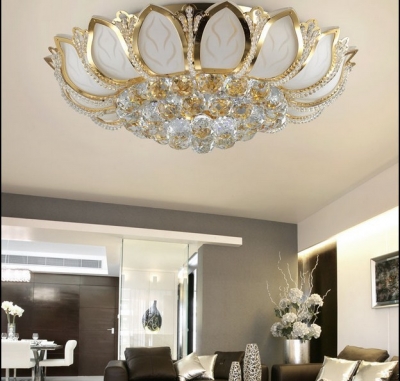 fashion crystal ceiling light k9 ceiling light lamp bedroom crystal light ceiling chandelier tiffany lotus flower crystal [crystal-ceiling-lights-2093]