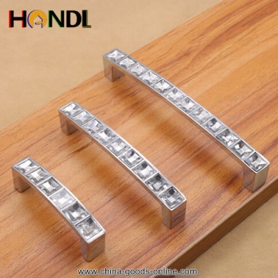 handl simple u style zinc alloy 96mm chrome plated crystal handles,furniture drawer cabinet door handles & knobs