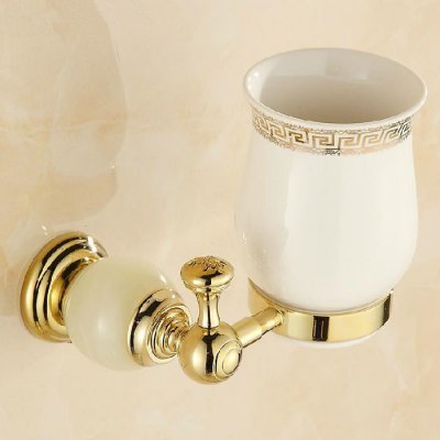 jade golden brass cup & tumbler holders single cups holders bathroom accessories hy-32a