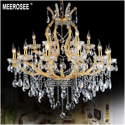 luxurious 18 arms chandeliers crystal gold modern lighting fixtures el hallway staircase chandelier pendentif lights ms8475 [crystal-chandelier-maria-theresa-2227]