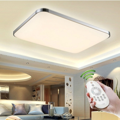 modern ceiling lights led ceiling lamp for living room remote control 72w for bedroom silver aluminum indoor lights [modern-ceiling-lights-5068]