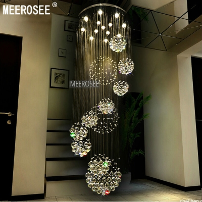 modern large crystal chandelier light fixture for lobby, staircase, stairs, foyer long spiral crystal light lustre ceiling lamp [ceiling-light-1245]