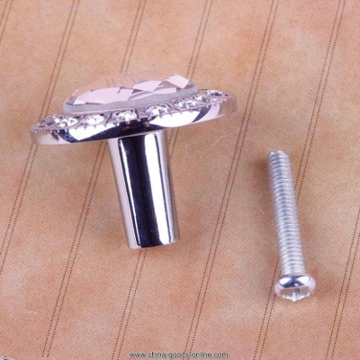 new round practical clear crystal glass pull handle cupboard wardrobe drawer cabinet knob eh#24528