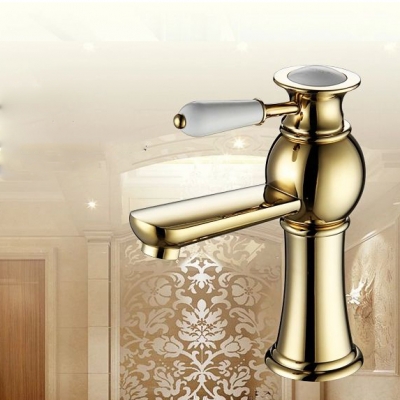 nice new luxury fashion solid brass with ceramic handle deck mounted bathroom faucet single hole mixer tap dl-9002