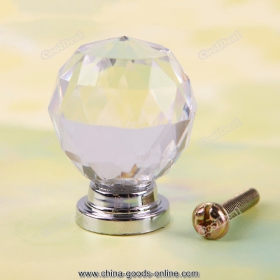 nicebid lowest price 1pcs 30mm crystal cupboard drawer cabinet knob diamond shape pull handle #06 [Door knobs|pulls-2080]