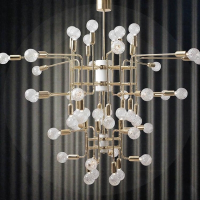 nordic postmodern simple creative personality hall restaurant villa crystal iron pendant light