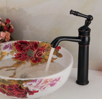 oil rubbed bronze faucet tall basin faucets bathroom black sink taps single handle mixer