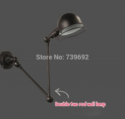 retro two swing arm wall lamp metal shade wall sconces,wall mount double arm lamps with edison bulbs