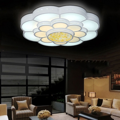 round flower shape led ceiling light for livingroom foyer bedroom child room lamp,450mm 36w dimming lights, warm white