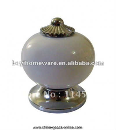 silver zinc +white ceramic knobs/ kids dresser knobs/ door knobs/ cabinet knobss/ handle hardware whole 100pcs/lot al0-pc [Door knobs|pulls-2026]