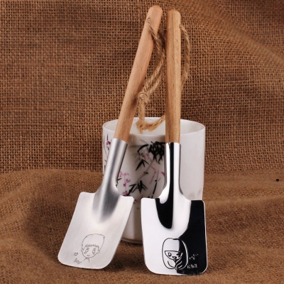 stainless steel shovel spoon lot couple cute coffee cake creative spoons gifts tableware kitchen tool [cooking-tool-4108]
