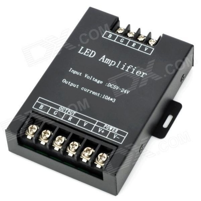 universal 360w led rgb amplifier - black (5~24v) [led-rgb-controller-5733]