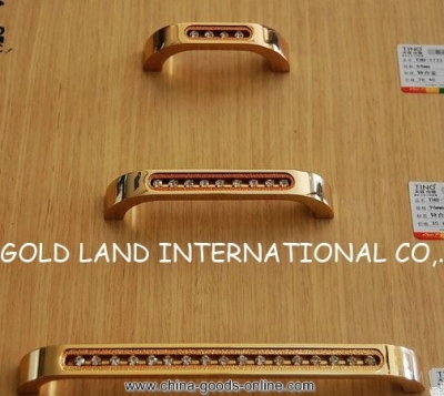 160mm zinc alloy 24k golden crystal glass bedroom furniture handles/drawer handle