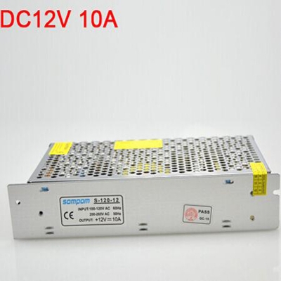 1pcs 120w 10a lighting transformer 110v-265v to dc12v power converter adapter driver for led strip 5050 3528 switch power supply