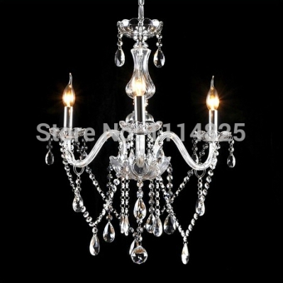 2014 new luxury k9 crystal 3 bulbs e14 candle bulbs european candle modern crystal chandelier el ac 110v-240v