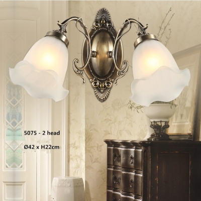 2015 new fashion american vintage painted iron 1 head wall lamp european frosted glass wall lamp [american-style-14]