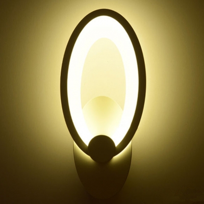 2016 modern simple led aluminium oval ring wall lamp led lighting wall lamp for bedroom porch
